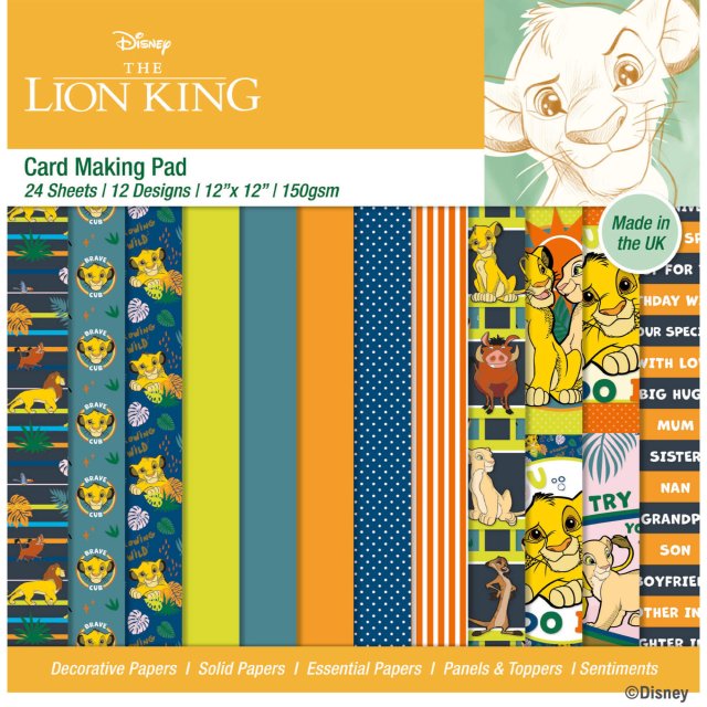 Disney Disney The Lion King Card Making Pad | 12 x 12 inch