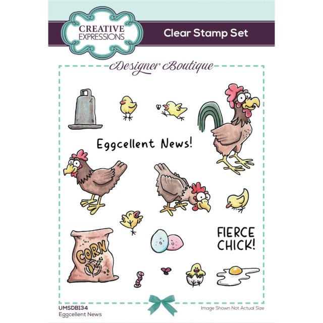 Designer Boutique Creative Expressions Designer Boutique Clear Stamps Eggcellent News | Set of 17
