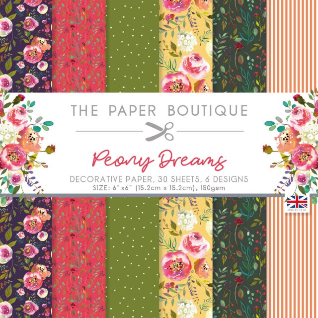 The Paper Boutique The Paper Boutique Peony Dreams 6 x 6 inch Paper Pad | 30 sheets