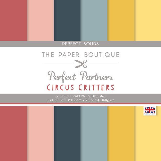 The Paper Boutique The Paper Boutique Perfect Partners Circus Critters 8 x 8 inch Perfect Solids | 30 sheets