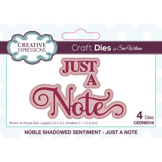 Sue Wilson Sue Wilson Craft Dies Noble Shadowed Sentiment Just A Note | Set of 4