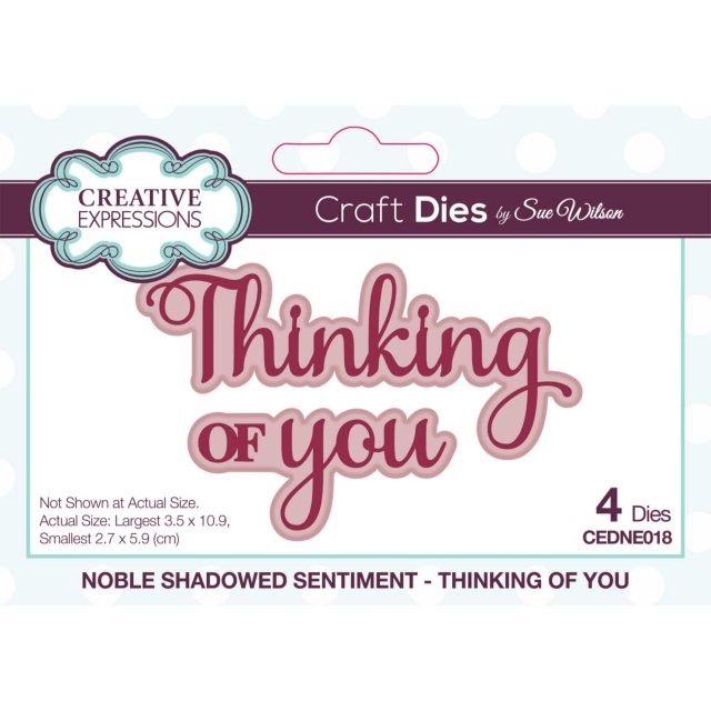 Sue Wilson Sue Wilson Craft Dies Noble Shadowed Sentiment Thinking Of You | Set of 4