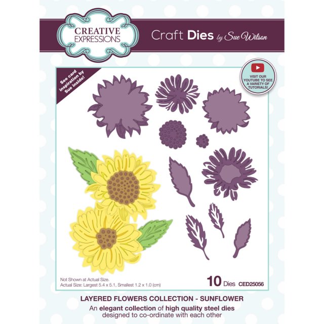 Sue Wilson Sue Wilson Craft Dies Layered Flowers Collection Sunflower | Set of 10