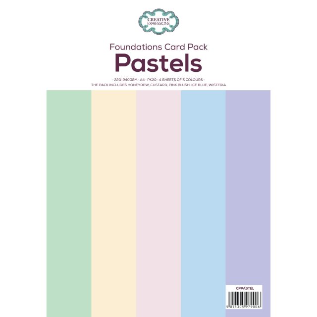 Creative Expressions Foundation A4 Card Pack Pastels | 20 sheets