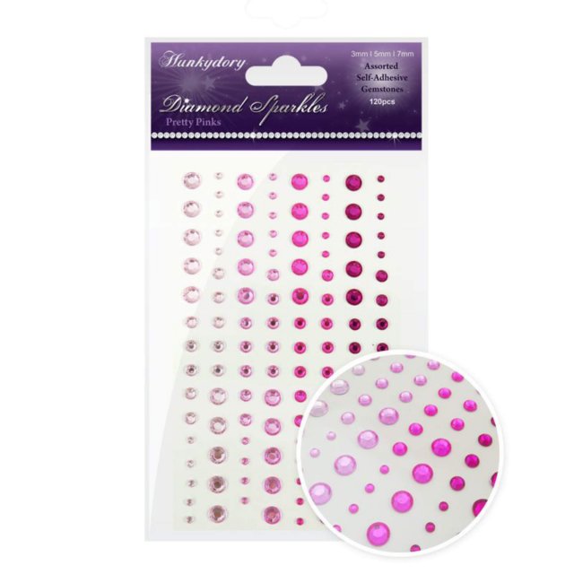 Diamond Sparkles Hunkydory Diamond Sparkles Gemstones Pretty Pinks | Pack of 120