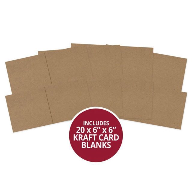 Hunkydory Hunkydory 6 x 6 inch Kraft Pre-Scored Card Blanks & Envelopes | Pack of 20