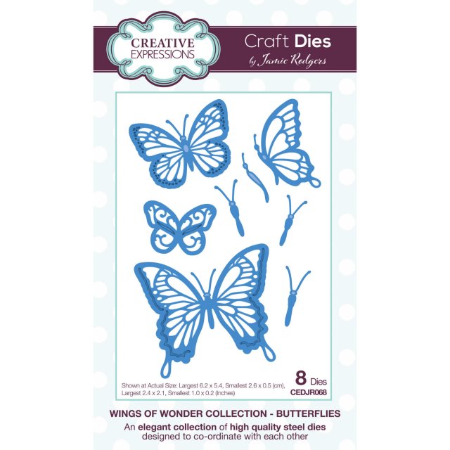 Jamie Rodgers Jamie Rodgers Craft Die Wings of Wonder Collection Butterflies | Set of 8