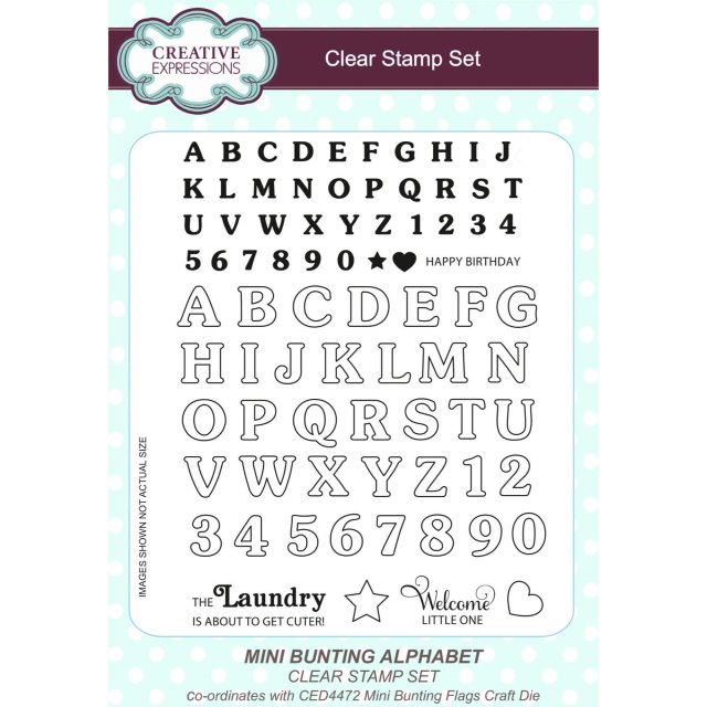 Creative Expressions Creative Expressions Clear Stamps Mini Bunting Alphabet | Set of 79