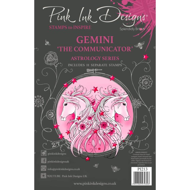 Pink Ink Designs Clear Stamp Gemini | Set of 11