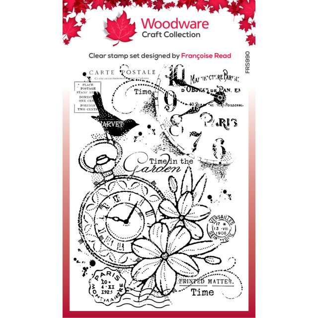 Woodware Woodware Clear Stamps Pocket Watch Garden