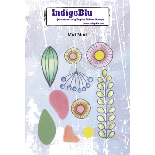 IndigoBlu Stamps IndigoBlu A6 Rubber Mounted Stamp Mid Mod | Set of 10