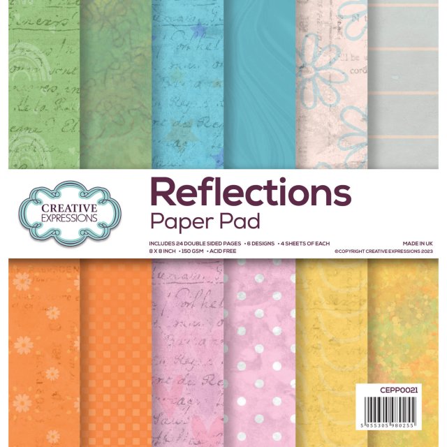 Creative Expressions Creative Expressions 8 x 8 inch Paper Pad Reflections | 24 sheets