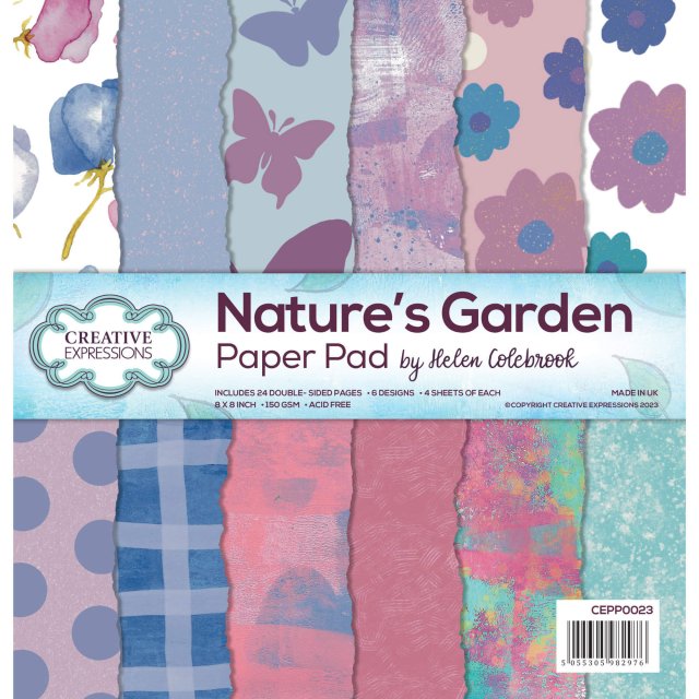 Helen Colebrook Creative Expressions Helen Colebrook 8 x 8 inch Paper Pad Natures Garden | 24 sheets
