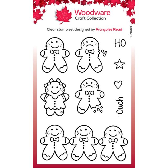 Woodware Clear Stamps Tiny Gingerbread Men | Set of 9