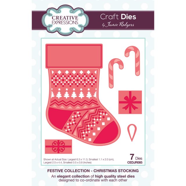 Jamie Rodgers Jamie Rodgers Craft Die Festive Collection Christmas Stocking | Set of 7