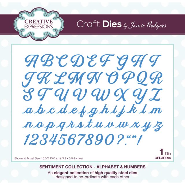 Jamie Rodgers Jamie Rodgers Craft Die Sentiments Collection Alphabet & Numbers