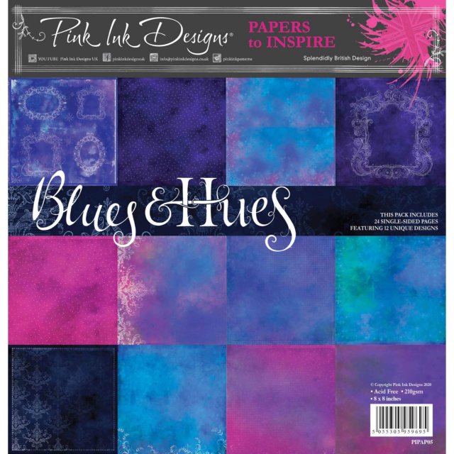 Pink Ink Designs Pink Ink Designs 8 x 8 inch Paper Pad Blues & Hues | 24 sheets