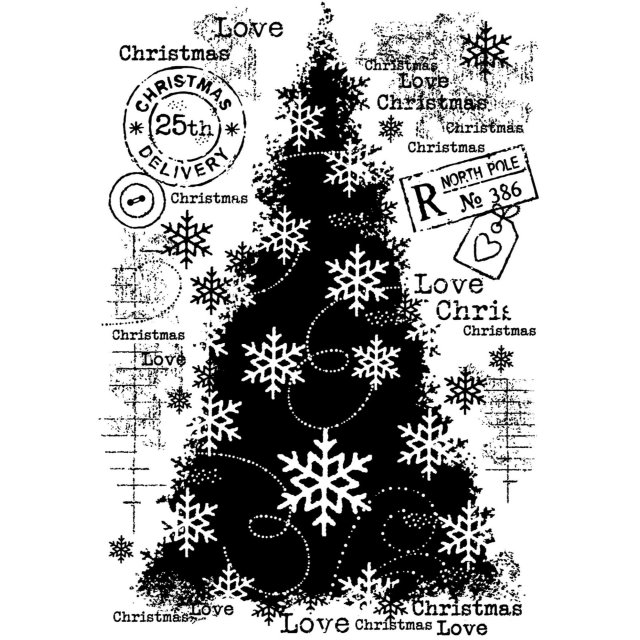Woodware Clear Stamps Snow Frosted Tree