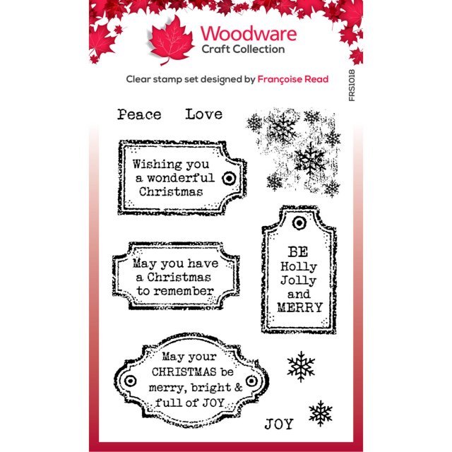 Woodware Woodware Clear Stamps Christmas Old Labels | Set of 10