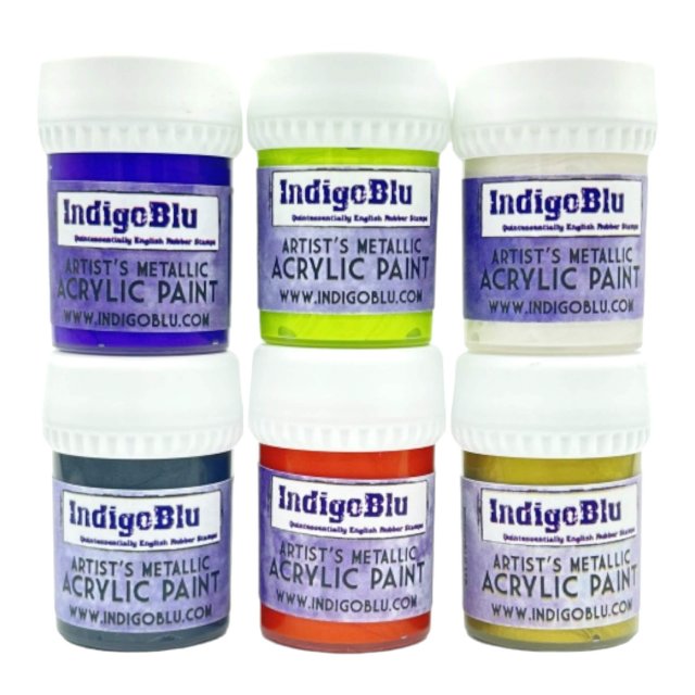 IndigoBlu Stamps IndigoBlu Artists Metallic Acrylic Paint Spooky Sparkle Bundle | Set of 6