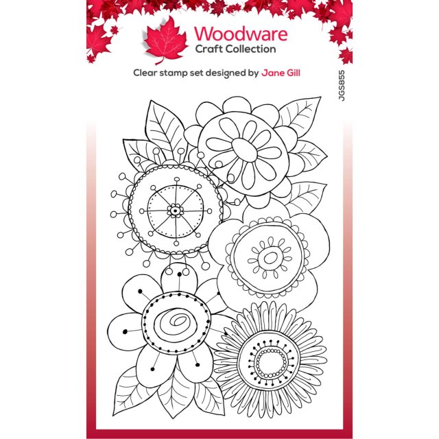 Woodware Woodware Clear Stamps Petal Doodles All Bunched Up