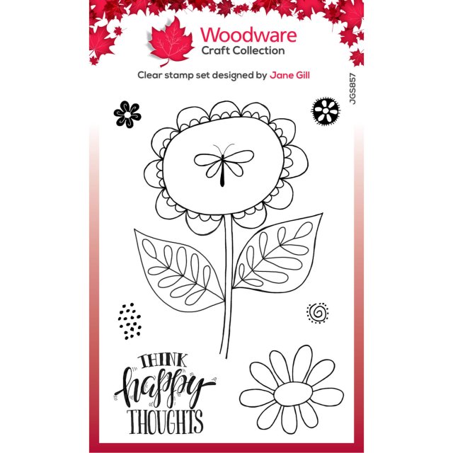 Woodware Woodware Clear Stamps Petal Doodles Happy Thoughts | Set of 8