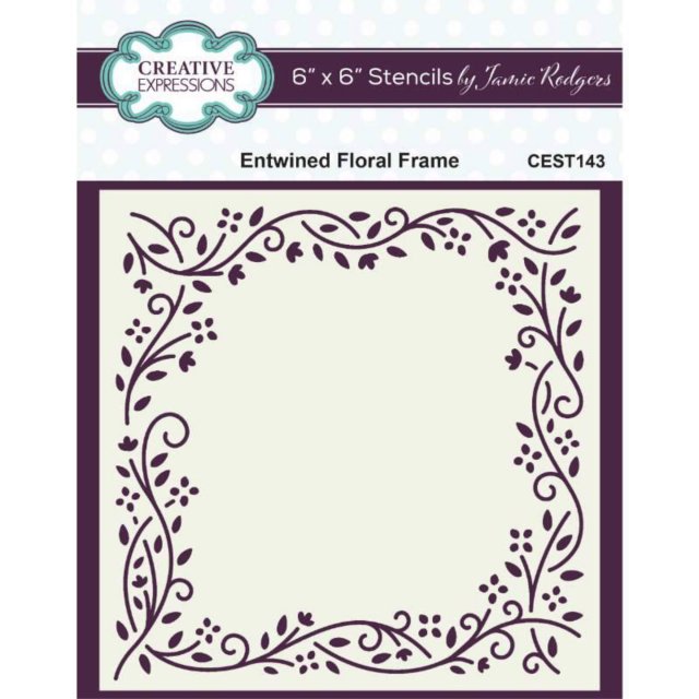 Jamie Rodgers Creative Expressions Stencil by Jamie Rodgers Entwined Floral Frame | 6 x 6 inch