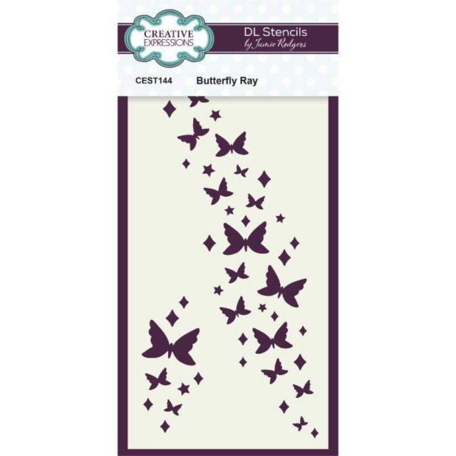 Jamie Rodgers Creative Expressions Stencil by Jamie Rodgers Butterfly Ray | 4 x 8 inch