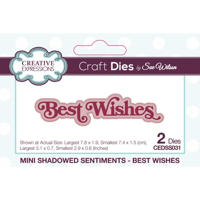 Sue Wilson Sue Wilson Craft Dies Mini Shadowed Sentiments Collection Best Wishes | Set of 2