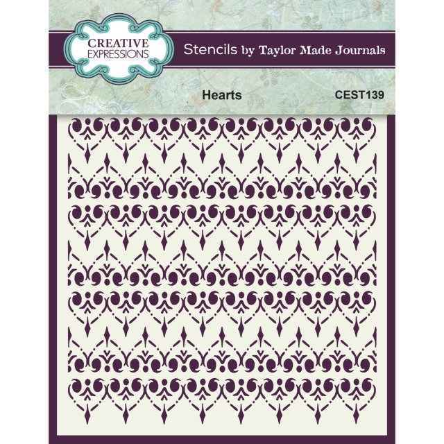 Taylor Made Journals Creative Expressions Stencil by Taylor Made Journals Hearts | 6 x 6 inch