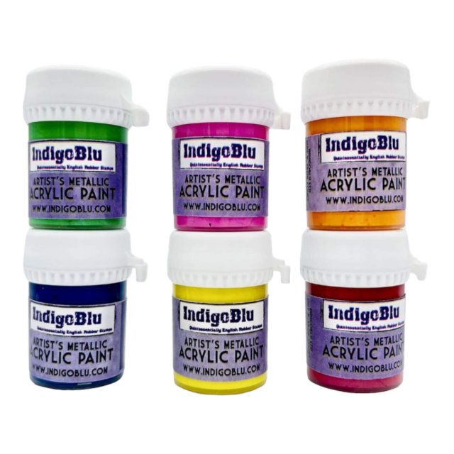 IndigoBlu Stamps IndigoBlu Artists Metallic Acrylic Paint Alice and Friends Bundle | Set of 6