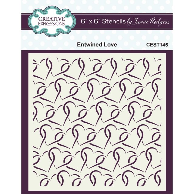 Jamie Rodgers Creative Expressions Stencil by Jamie Rodgers Entwined Love | 6 in x 6 inch