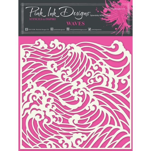 Pink Ink Designs Pink Ink Designs Stencil Waves | 7 x 7 inch