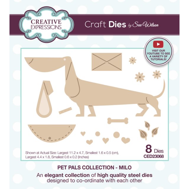 Sue Wilson Sue Wilson Craft Dies Pet Pals Collection Milo | Set of 8