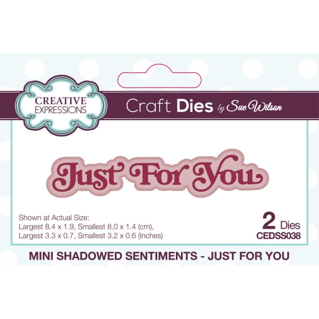 Sue Wilson Sue Wilson Craft Dies Mini Shadowed Sentiments Collection Just For You | Set of 2