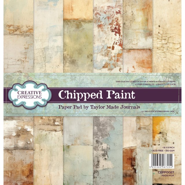 Taylor Made Journals Creative Expressions Taylor Made Journals 8 x 8 inch Paper Pad Chipped Paint | 24 sheets