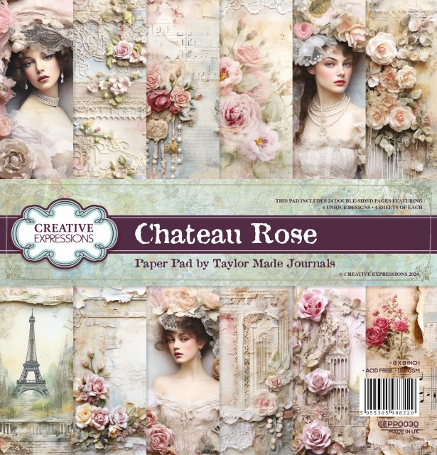 Taylor Made Journals Creative Expressions Taylor Made Journals 8 x 8 inch Paper Pad Chateau Rose | 24 sheets