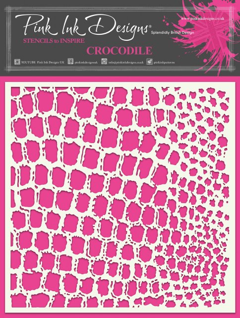 Pink Ink Designs Pink Ink Designs Crocodile Stencil | 7 x 7 inch