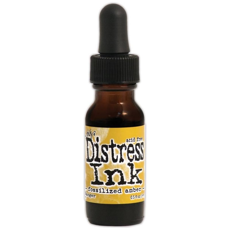Distress Ranger Tim Holtz Distress Ink Re-Inker Fossilized Amber | 0.5 fl oz