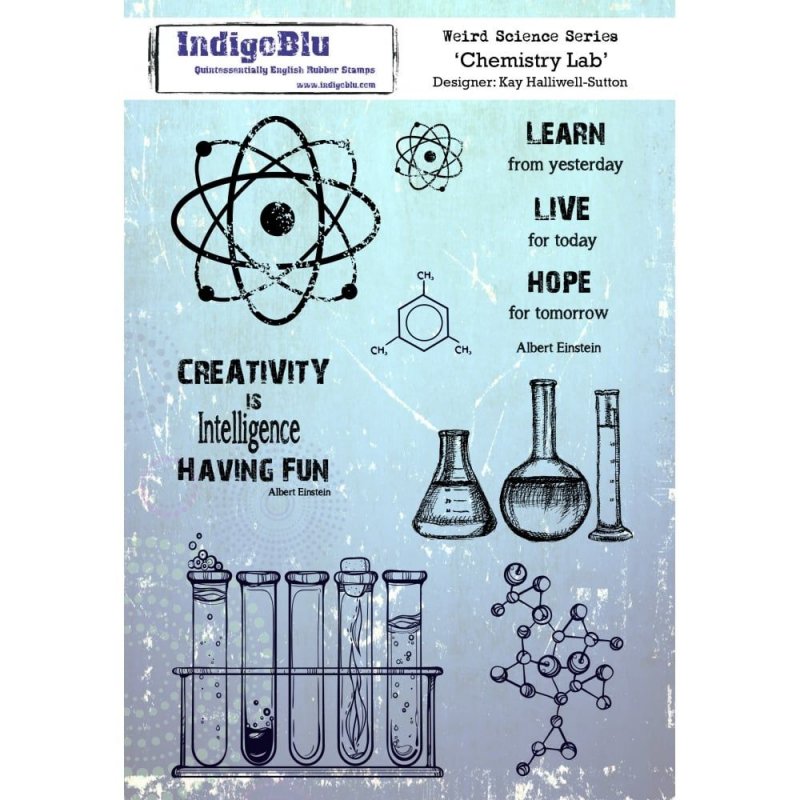 IndigoBlu Stamps IndigoBlu A5 Rubber Mounted Stamp Chemistry Lab | Set of 8