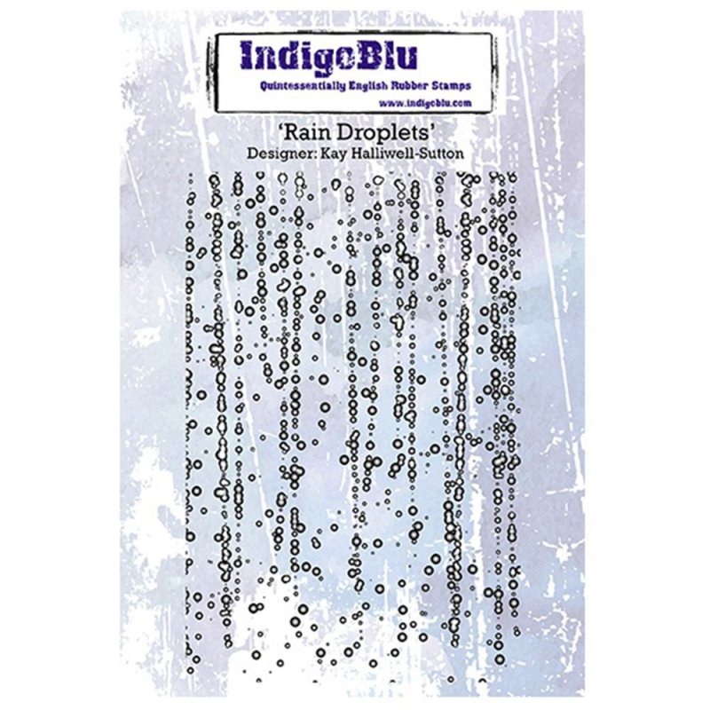 IndigoBlu Stamps IndigoBlu A6 Rubber Mounted Stamp Rain Droplets