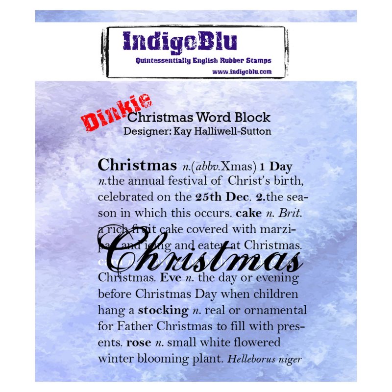 IndigoBlu Stamps IndigoBlu A7 Rubber Mounted Stamp Dinkie Christmas Word Block