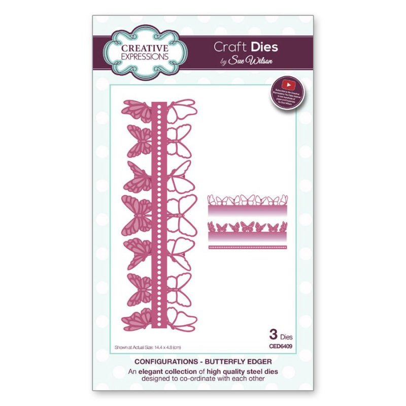 Sue Wilson Sue Wilson Craft Dies Configurations Collection Butterfly Edger | Set of 3