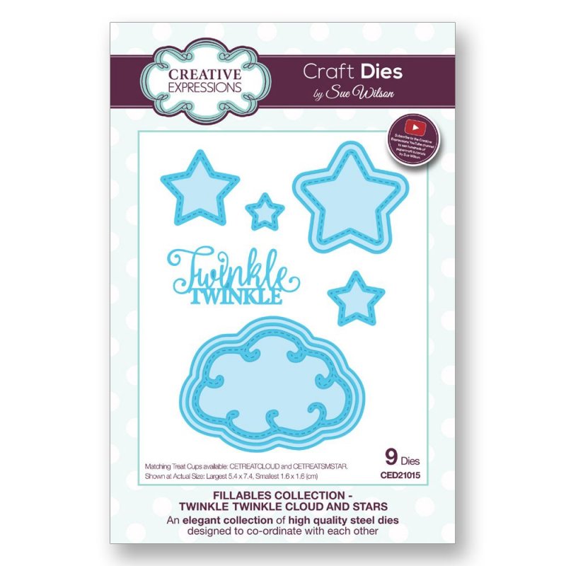 Sue Wilson Sue Wilson Craft Dies Fillables Collection Twinkle, Twinkle Cloud & Stars | Set of 9