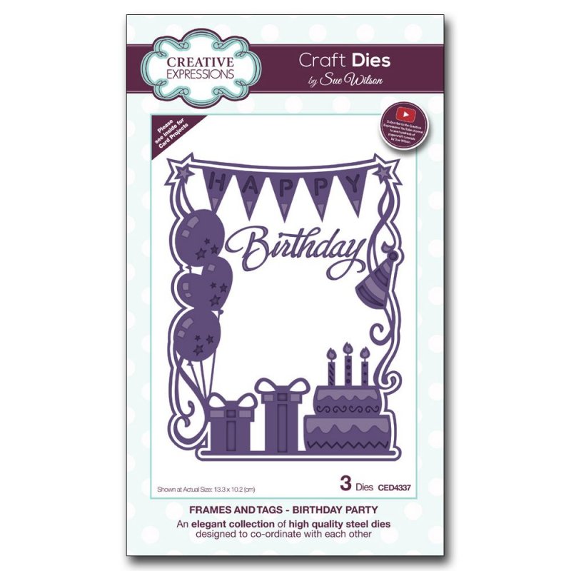Sue Wilson Sue Wilson Craft Dies Frames and Tags Collection Birthday Party | Set of 3