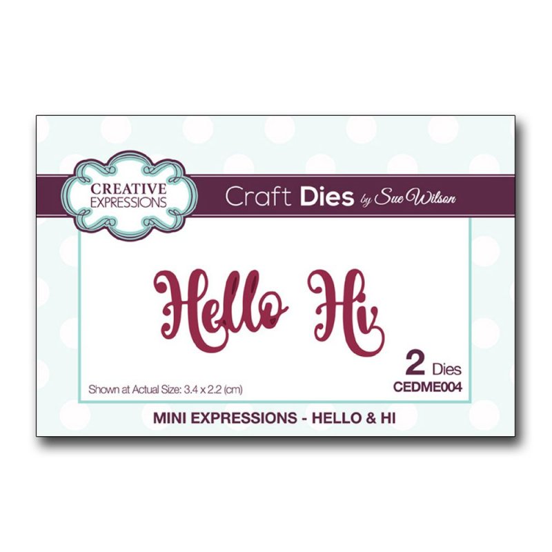 Sue Wilson Sue Wilson Craft Dies Mini Expressions Collection Hello & Hi | Set of 2