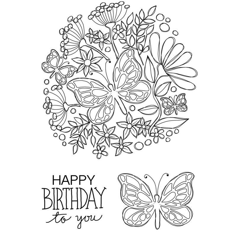 Woodware Woodware Clear Stamps Butterfly Posy | Set of 3