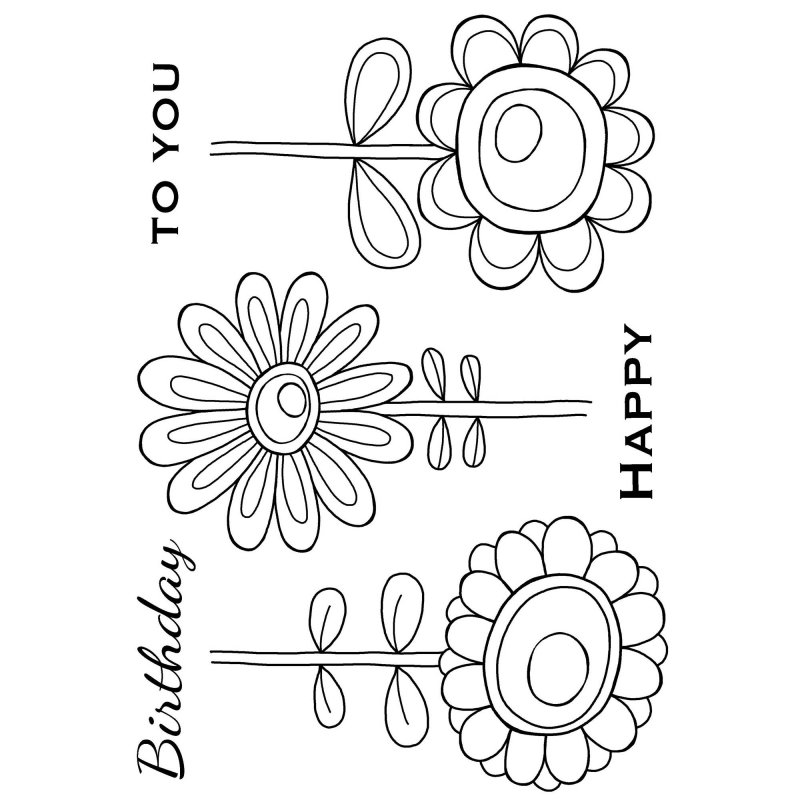 Woodware Woodware Clear Stamps Bold Blooms Daisy Bunch | Set of 6