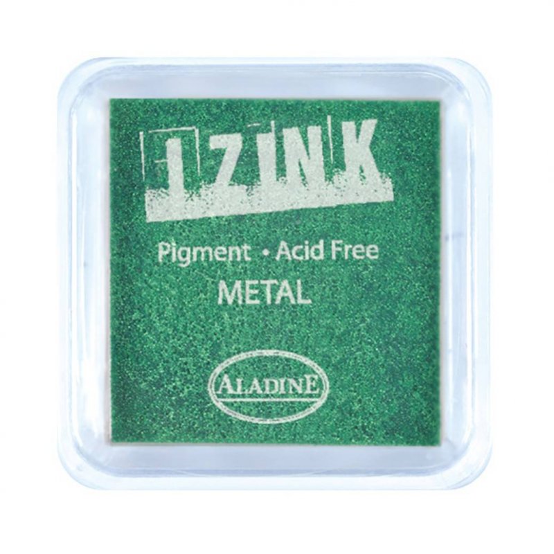 Izink Aladine Izink Pigment Ink Pad Metal Light Green | 5cm x 5cm
