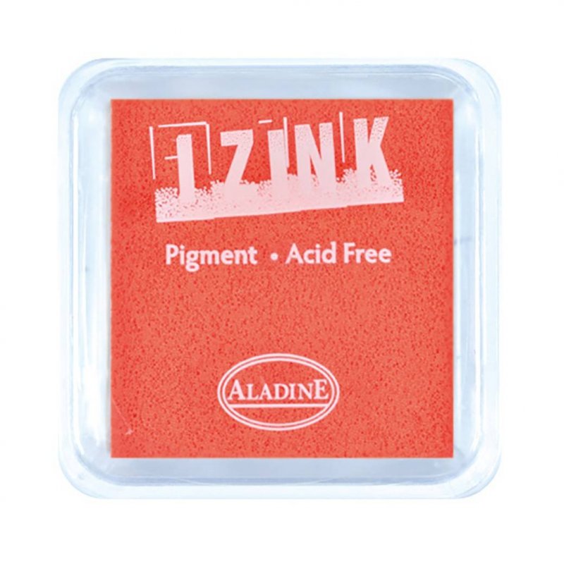 Izink Aladine Izink Pigment Ink Pad Fluorescent Orange | 5cm x 5cm